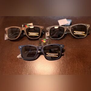 3 SUNGLASSES WOOD LIKE FINISH LUXURY UNISEX